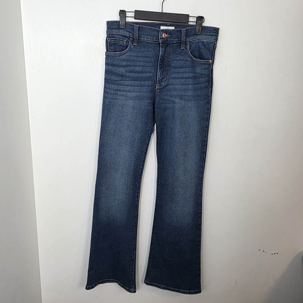 Jessica Simpson Dark Wash High Rise Flare Leg Cute Going Out Casual Jeans Size 4